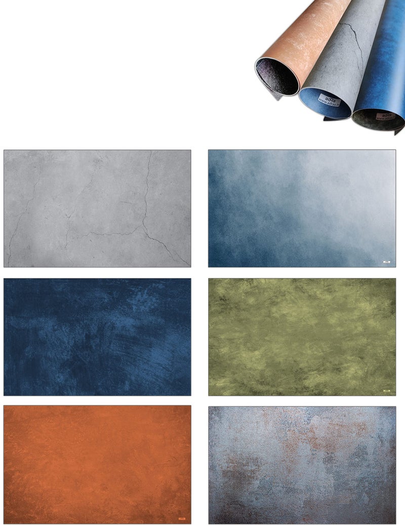 Print Master India Premium Flat Lay Tabletop Photography Backdrop Background, Double Sided Waterproof Paper for Food, Small Product Professional Photo Shoot (56x90cm, Pack of 3) 6 Designs 2 (Autumn) - Image 1