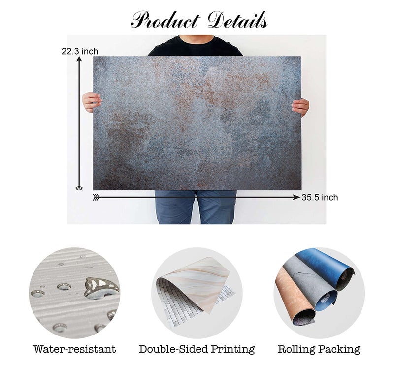 Print Master India Premium Flat Lay Tabletop Photography Backdrop Background, Double Sided Waterproof Paper for Food, Small Product Professional Photo Shoot (56x90cm, Pack of 3) 6 Designs 2 (Autumn) - Image 2
