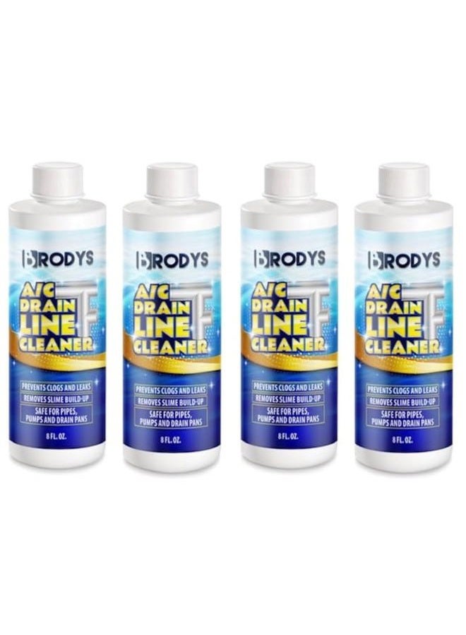Brodys - A/C HVAC Drain Line Cleaner, 8oz Bottle, (Great to use at home, in the office, at restaurants and large commercial buildings) 4 PACK - Image 1