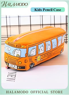 Generic Kids Pencil Case School Bus Pattern Pencil Bag High Capacity Pouch Box Organizer Pen Case Portable Journaling Supplies for School Students Girls Boys  - Image 1