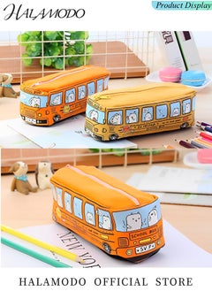 Generic Kids Pencil Case School Bus Pattern Pencil Bag High Capacity Pouch Box Organizer Pen Case Portable Journaling Supplies for School Students Girls Boys  - Image 5