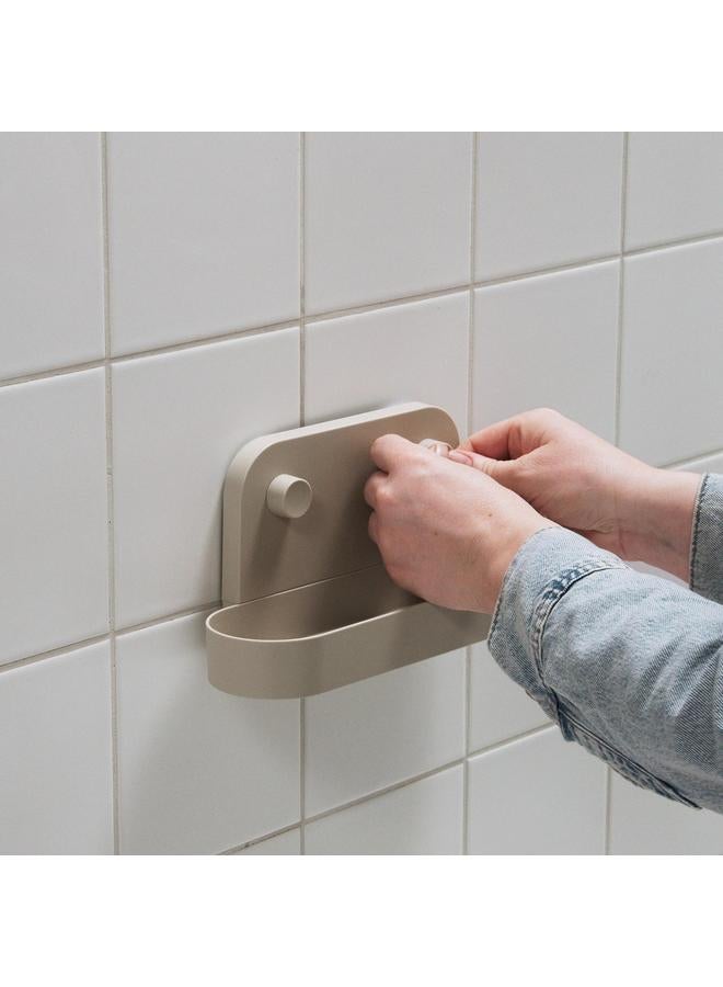 erorex Wall Shelf With Suction Cup, Grey-Beige, 28 Cm - Image 2