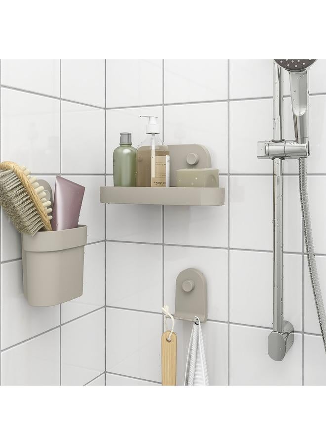 erorex Wall Shelf With Suction Cup, Grey-Beige, 28 Cm - Image 4