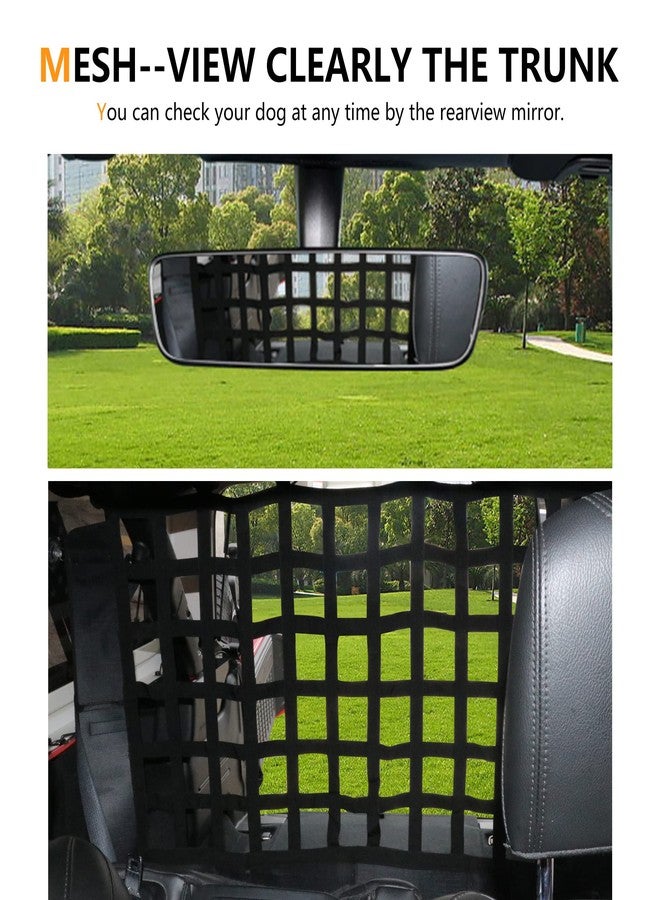 RERPRO Pet Net Safety Dog Barrier for 2007-2025 Jeep Wrangler JK JL 4 Door Accessories, Behind Rear Seat Pet Dog Covers Trunk Cargo Isolation Liner Net for Jeep Wrangler - Image 3
