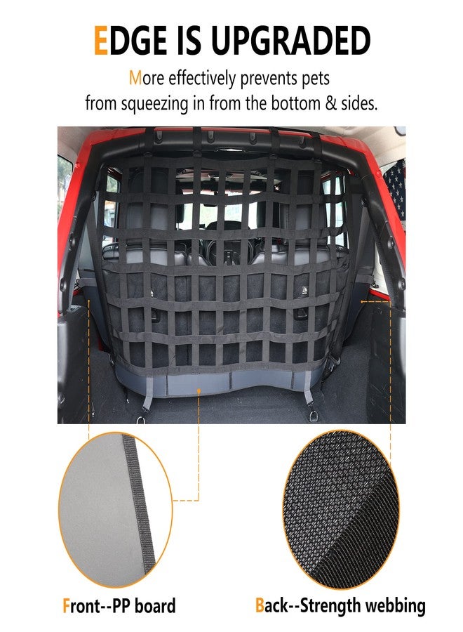 RERPRO Pet Net Safety Dog Barrier for 2007-2025 Jeep Wrangler JK JL 4 Door Accessories, Behind Rear Seat Pet Dog Covers Trunk Cargo Isolation Liner Net for Jeep Wrangler - Image 5