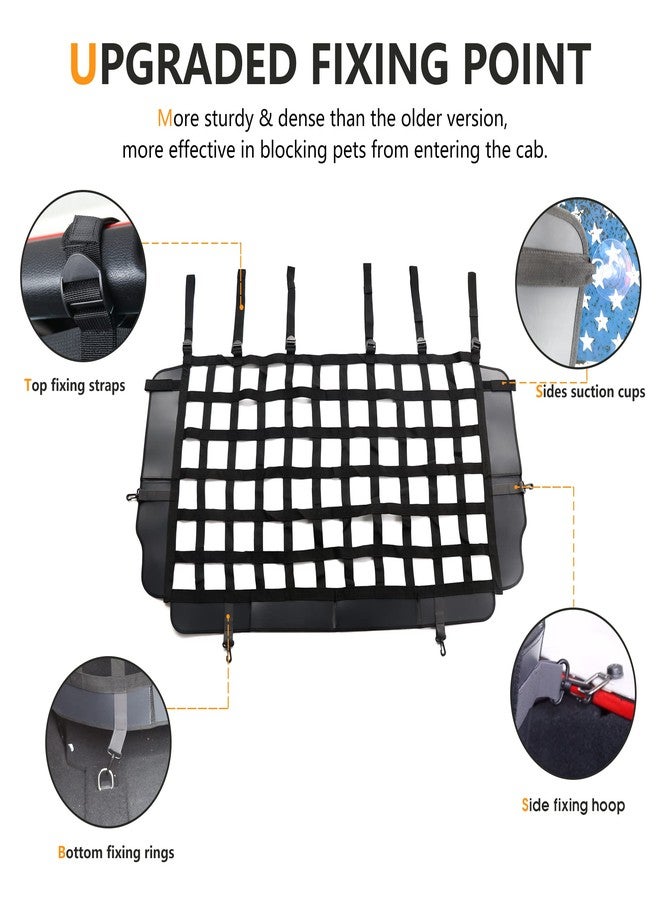 RERPRO Pet Net Safety Dog Barrier for 2007-2025 Jeep Wrangler JK JL 4 Door Accessories, Behind Rear Seat Pet Dog Covers Trunk Cargo Isolation Liner Net for Jeep Wrangler - Image 4
