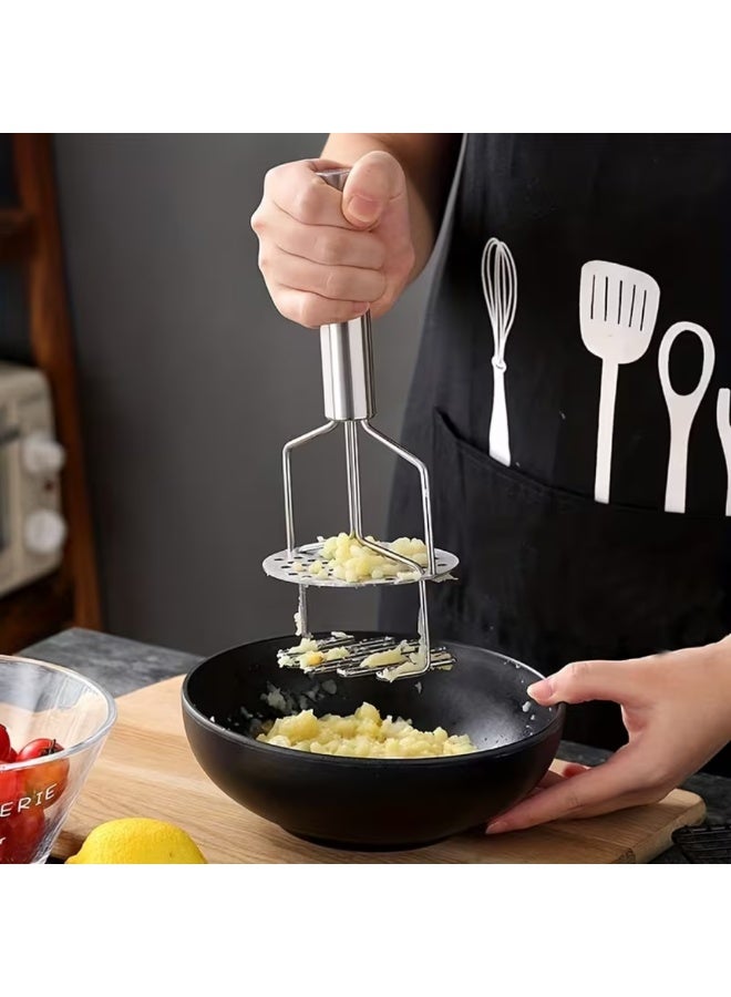 AMM Potato Masher & Vegetable Crusher Stainless Steel – Double Layer – Heavy-Duty Manual Masher for Potatoes, Vegetables & Fruits – Ergonomic Handle - Image 3