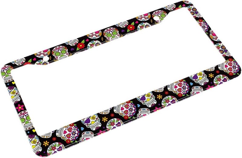 Beabes Day of The Dead License Plate Frame with Sugar Skull Design - Image 4