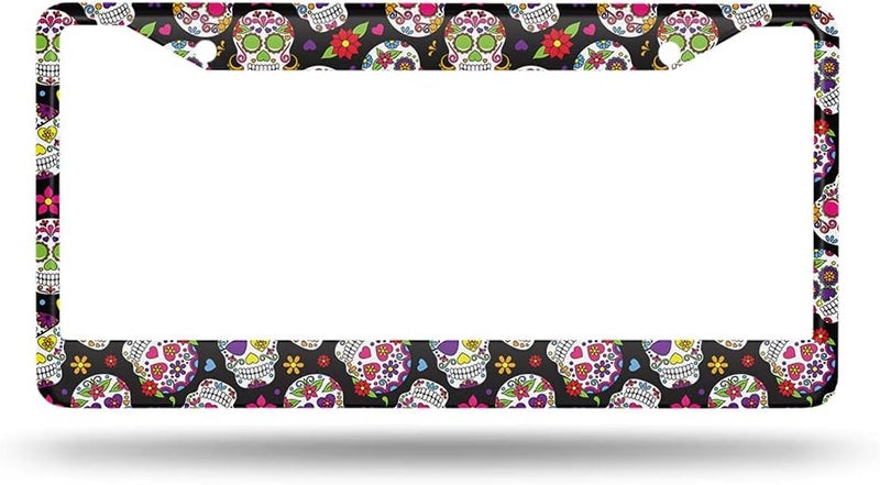 Beabes Day of The Dead License Plate Frame with Sugar Skull Design - Image 2