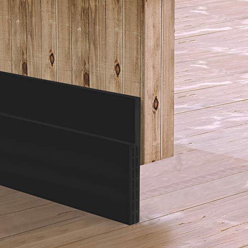 Sysmie [New Upgrade] Huge Gap Door Draft Stopper,3-2/5"W Widened Door Sweep for Interior and Exterior Doors - Guard Against Drafts, Dust, Noise and Unwanted Animals (3-2/5"W x 39" L, Black)… - Image 1