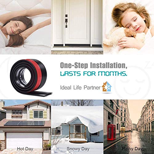 Sysmie [New Upgrade] Huge Gap Door Draft Stopper,3-2/5"W Widened Door Sweep for Interior and Exterior Doors - Guard Against Drafts, Dust, Noise and Unwanted Animals (3-2/5"W x 39" L, Black)… - Image 4