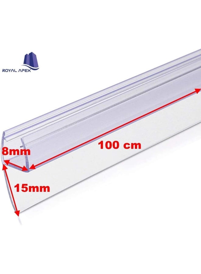 Biella 6Pcs Translucent Weather Stripping Seal Sweep With Drip Rail Shower Door Pvc Silicone Lip Seal Strip For Frame-Less Glass 1 Meter Â§ Side Lip 8Mm  - Image 2