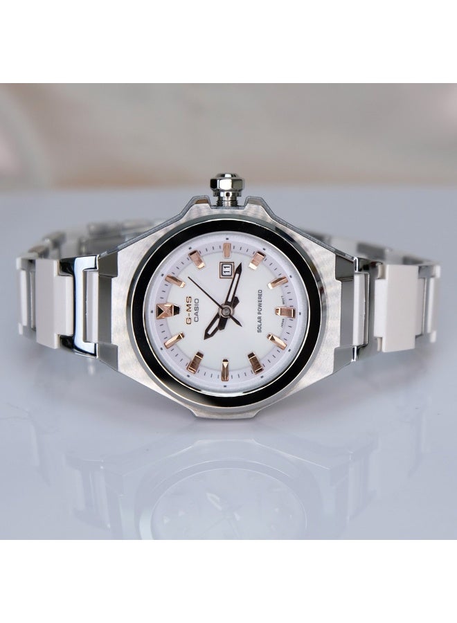 G-SHOCK Baby‑G Solar Women's Watch MSG‑S500CD‑7A, 37.1 mm Silver Dial, Stainless Steel & Resin Composite Bracelet, 100 m WR - Image 5