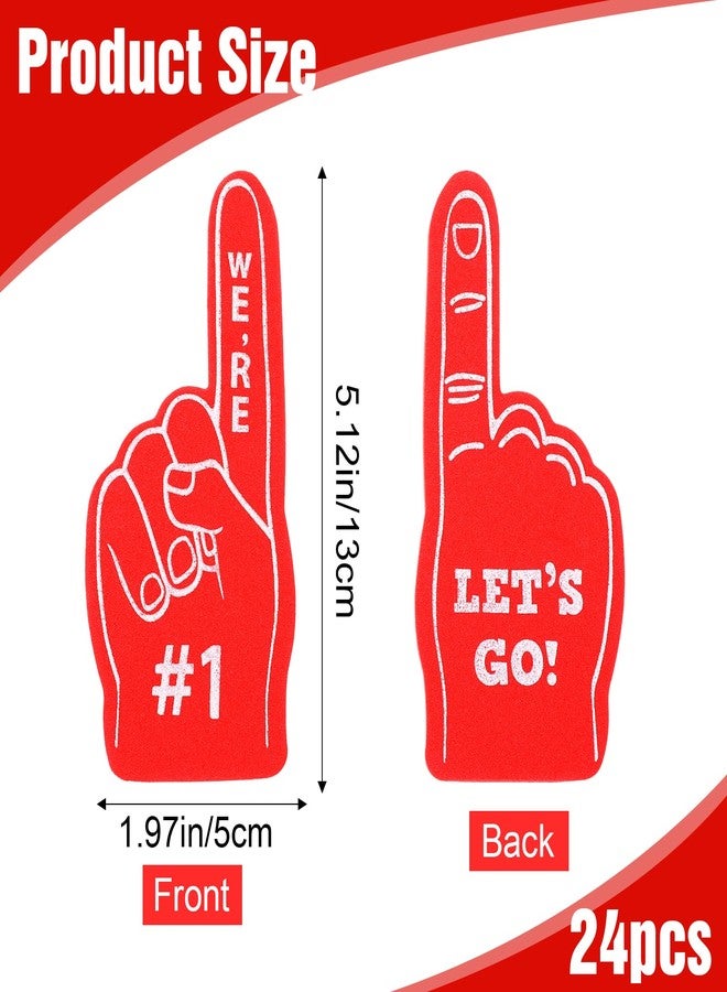 Elegaperma 24 Pcs Foam Finger #1, Foam Fingers Bulk, Mini Foam Fingers for Fun Photos and Easy On/Off Wear, Red Foam Finger #1 Perfect for Cheering at Football, Basketball, and Baseball Games - Image 2