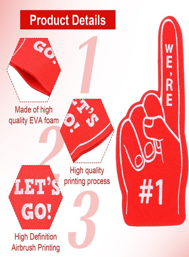 Elegaperma 24 Pcs Foam Finger #1, Foam Fingers Bulk, Mini Foam Fingers for Fun Photos and Easy On/Off Wear, Red Foam Finger #1 Perfect for Cheering at Football, Basketball, and Baseball Games - Image 3