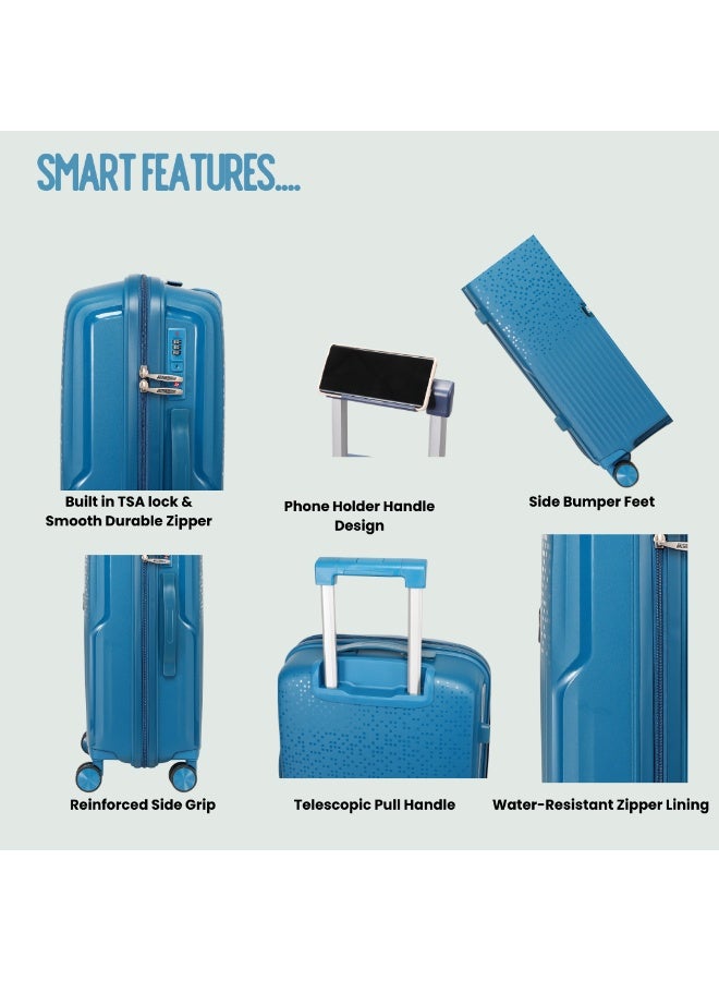 السياحية البريطانية حقيبة سفر بريتش توريستر الصلبة الدوارة مقاس 28 بوصة - أزرق طاووسي - Image 4