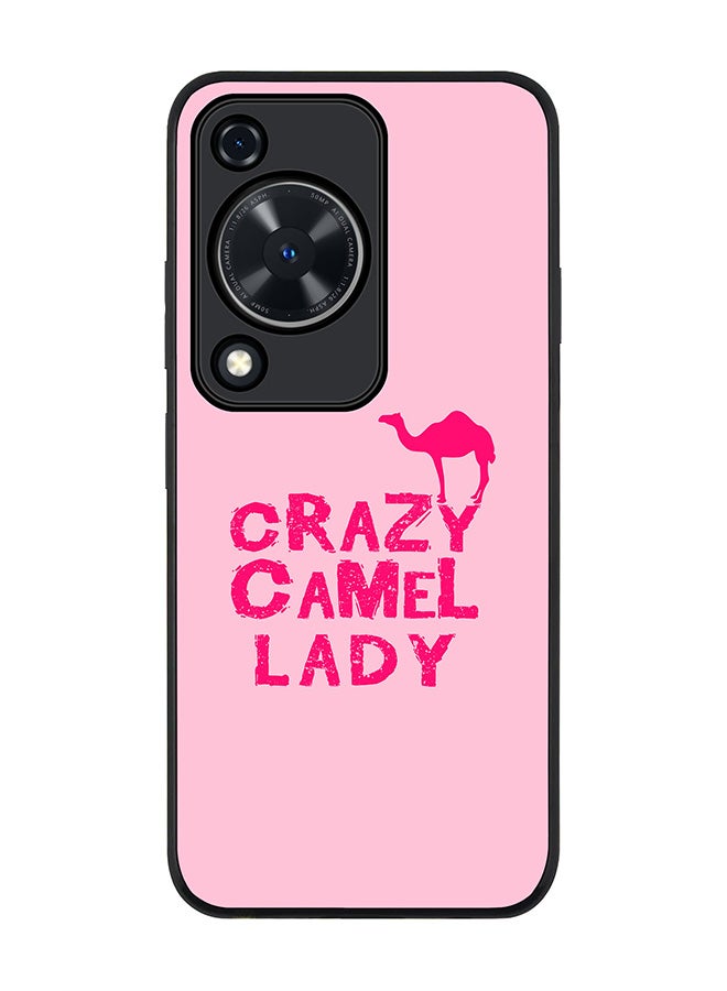 Stylizedd Rugged Black edge case for Huawei nova Y72 / Huawei Enjoy 70 4G, Slim fit Case Flexible Rubber Edges Anti Drop TPU Gel Thin Cover - Crazy Camel Lady - Image 1