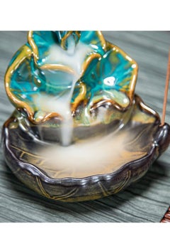 Excefore Incense Burner, Waterfall Incense Burner, Ceramic Backflow Lotus Incense Holder, Home Decor Aromatherapy Ornament for Desk, Unique Gifts for Women Men  - Image 4