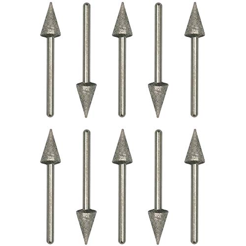 ZLYY 3x8mm Diamond Bits, 1/8inch 3mm Shank 6mm Cone Head Diamond Grinding Bit Mounted Point Grinder Parts 10pcs - Image 1