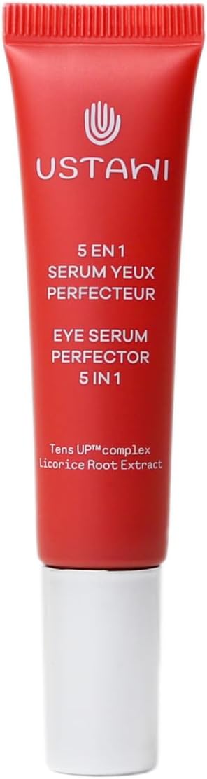 Ustawi 5 in 1 Eye Serum Perfector Helps Reduce Dark Circles and Depuff Eyes Vitamin C Helps Puffy Eyes and Signs of Fatigue Soothing Applicator 15ml