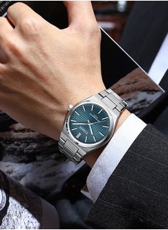 CURREN CURREN 8439M Men Quartz Minimalist Grid Business Watch Stainless Steel Band Alloy Case Fashion Multifunction Wristwatch Abrastion Resistant glass 3ATM Luminous Display Watch  - Image 5