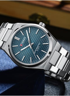 CURREN CURREN 8439M Men Quartz Minimalist Grid Business Watch Stainless Steel Band Alloy Case Fashion Multifunction Wristwatch Abrastion Resistant glass 3ATM Luminous Display Watch  - Image 4