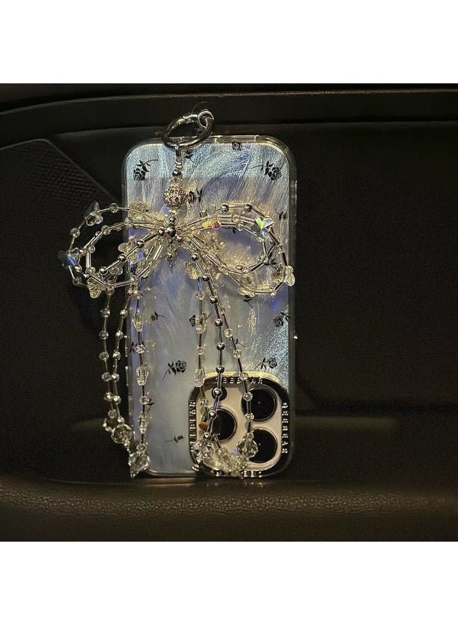 NIBEMINENT Super Cute Beaded Phone Charm – Trendy Phone Chain Wrist Strap, Shining Beads Chain Lanyard for Cell Phone - Image 1