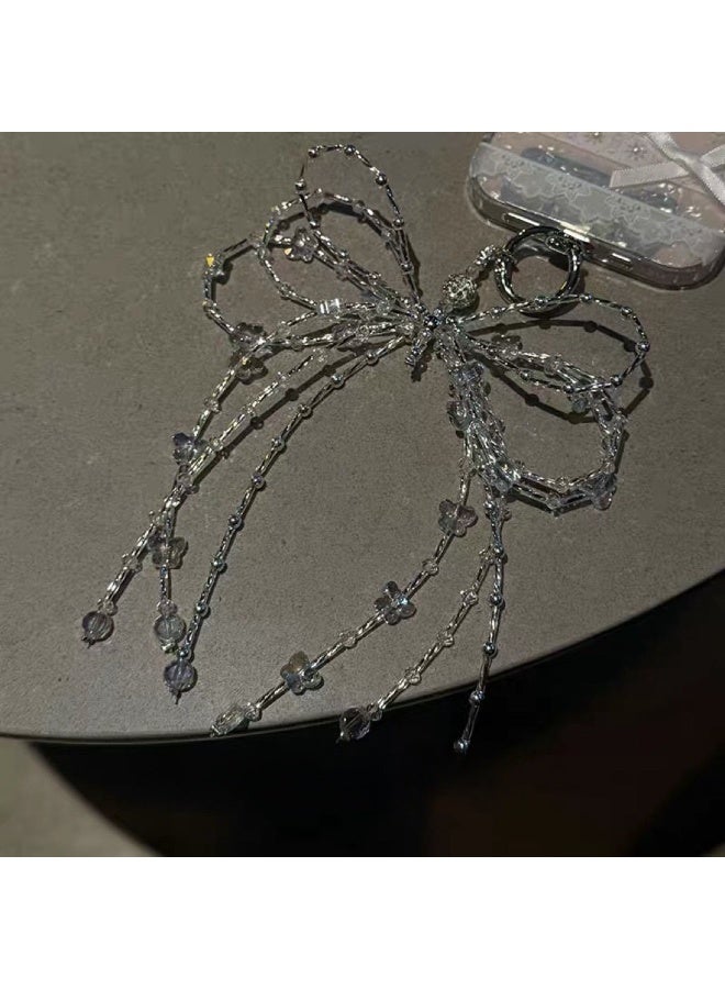 NIBEMINENT Super Cute Beaded Phone Charm – Trendy Phone Chain Wrist Strap, Shining Beads Chain Lanyard for Cell Phone - Image 2