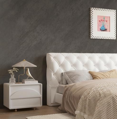 Bumoo Dark Grey Limewash Wallpaper Peel and Stick 16"x354" Beige Vinyl Contact Paper Black Brown Matte Textured Plaster Removable PVC Self Adhesive Waterproof Wallpaper for Living Room Kitchen Accent Wall - Image 4