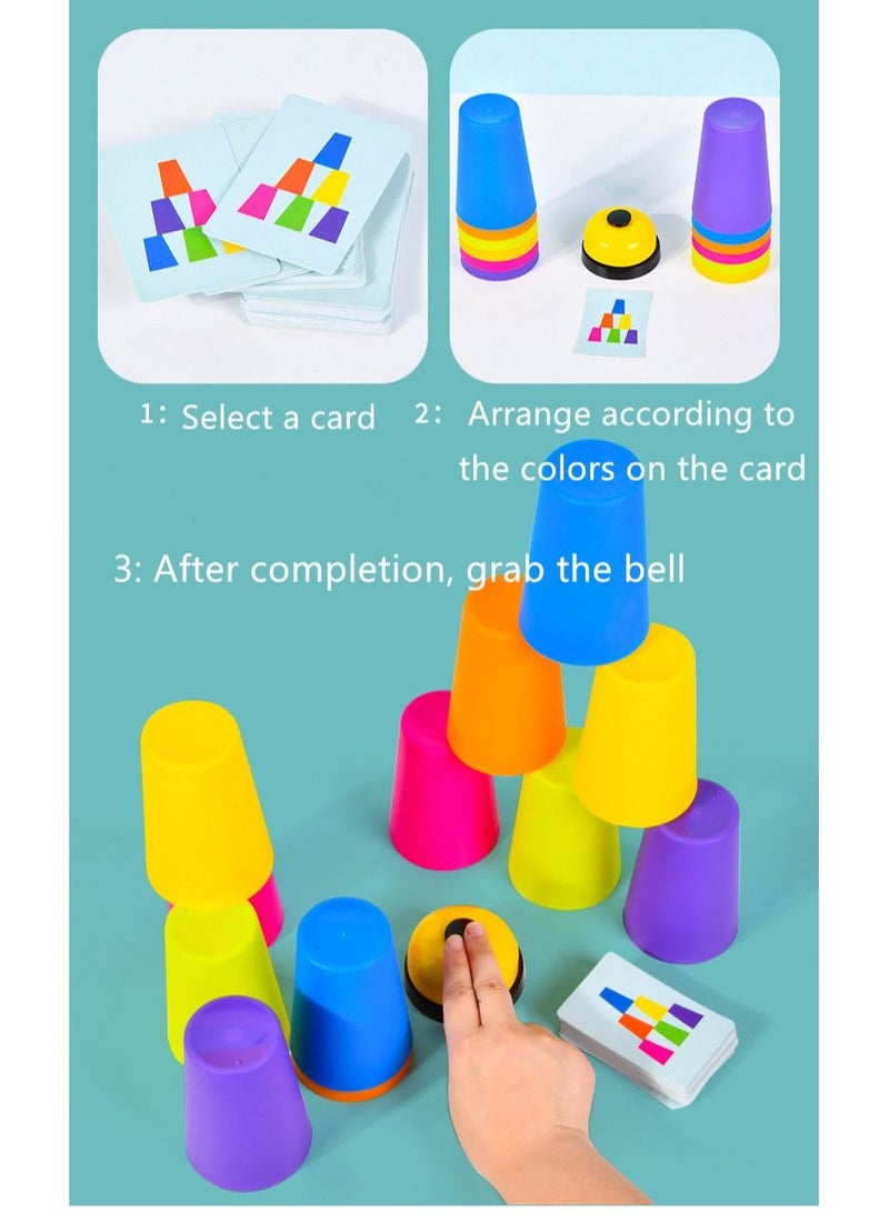 NIBEMINENT ألعاب الأكواب السريعة المحمولة للأطفال وألعاب العائلة الكلاسيكية - Image 3