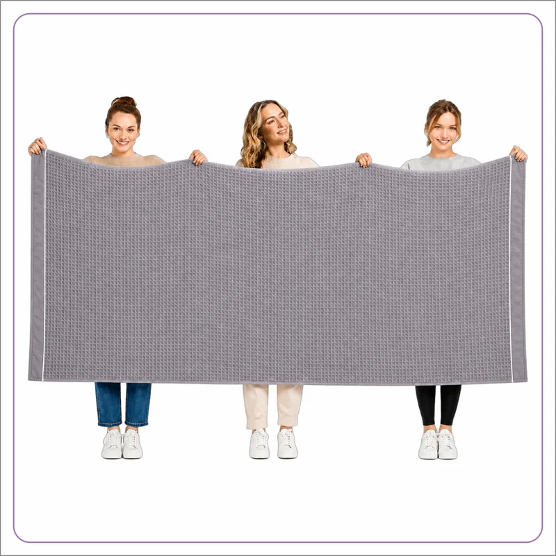Bath Sheet (1 Piece, 90x180 cm) – Microfiber 310 GSM Waffle Weave Ultra Soft & Highly Absorbent Quick Dry Large Bath Sheet, Lightweight Solid Bath Sheet for Bathroom, Gym, Spa & Travel.