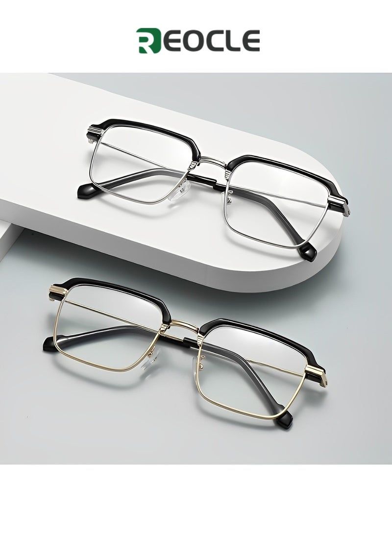 REOCLE - Multifocus Reading Glasses Progressive Multifocal Reader Anti Blue Light Computer Frame Eyeglasses Multi Focus Transition Eyeglasses - Image 1