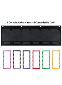 KASTWAVE Horizontal Storage Pocket Chart 6 Pockets Hanging Wall File Organizer for Office File Folders Assignments Files Scrapbook Papers and More  - Image 4