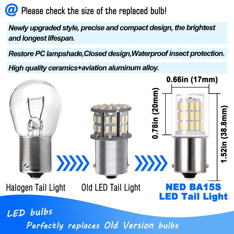 Heifymi 1156 1141 1003 7506 BA15S LED Bulb,12V-24V for RV Camper Interior Dome Exterior Porch Light Outdoor Landscape Lighting,Super White 6000K, 2 Pack - Image 5