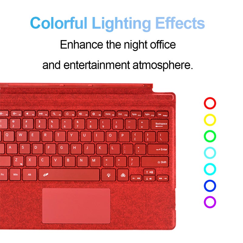 Microsoft Surface Keyboard Pro 3/4/5/6/7 BT 5.1 Colourful Backlit Magnetic Slim 10m Range Design for Surface Pro Keyboard - Image 5