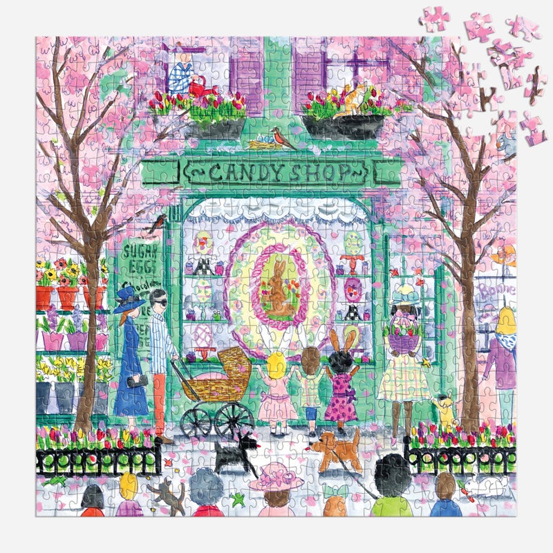 Galison Easter Candy Shop â€“ 500 Piece Michael Storrings Jigsaw Puzzle Featuring Beautiful Artwork of an Easter Candy Confectionery - Image 4