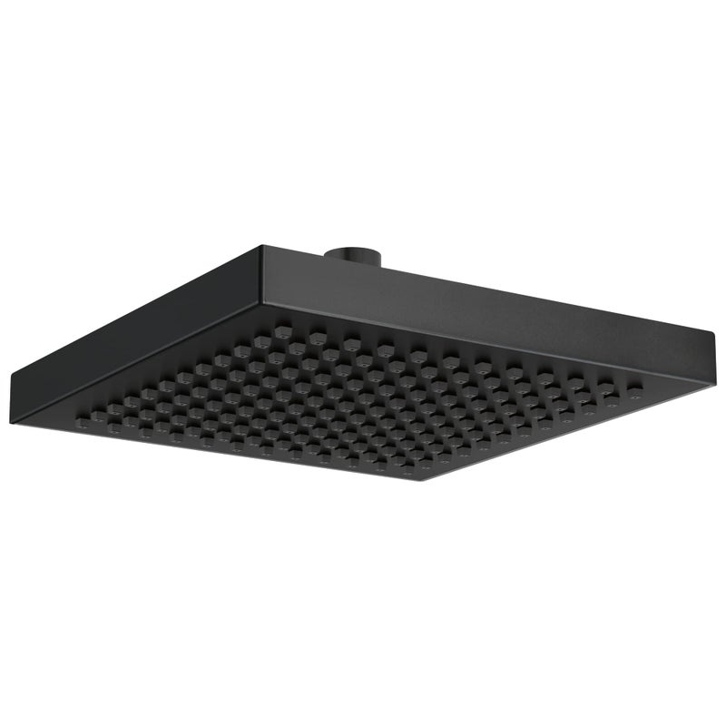 Delta Faucet Single-Spray Rain Shower Head Black, Rainfall , Black Square , Matte Black Rainfall , Delta Rain Shower Metal , Matte Black 52841-BL - Image 1