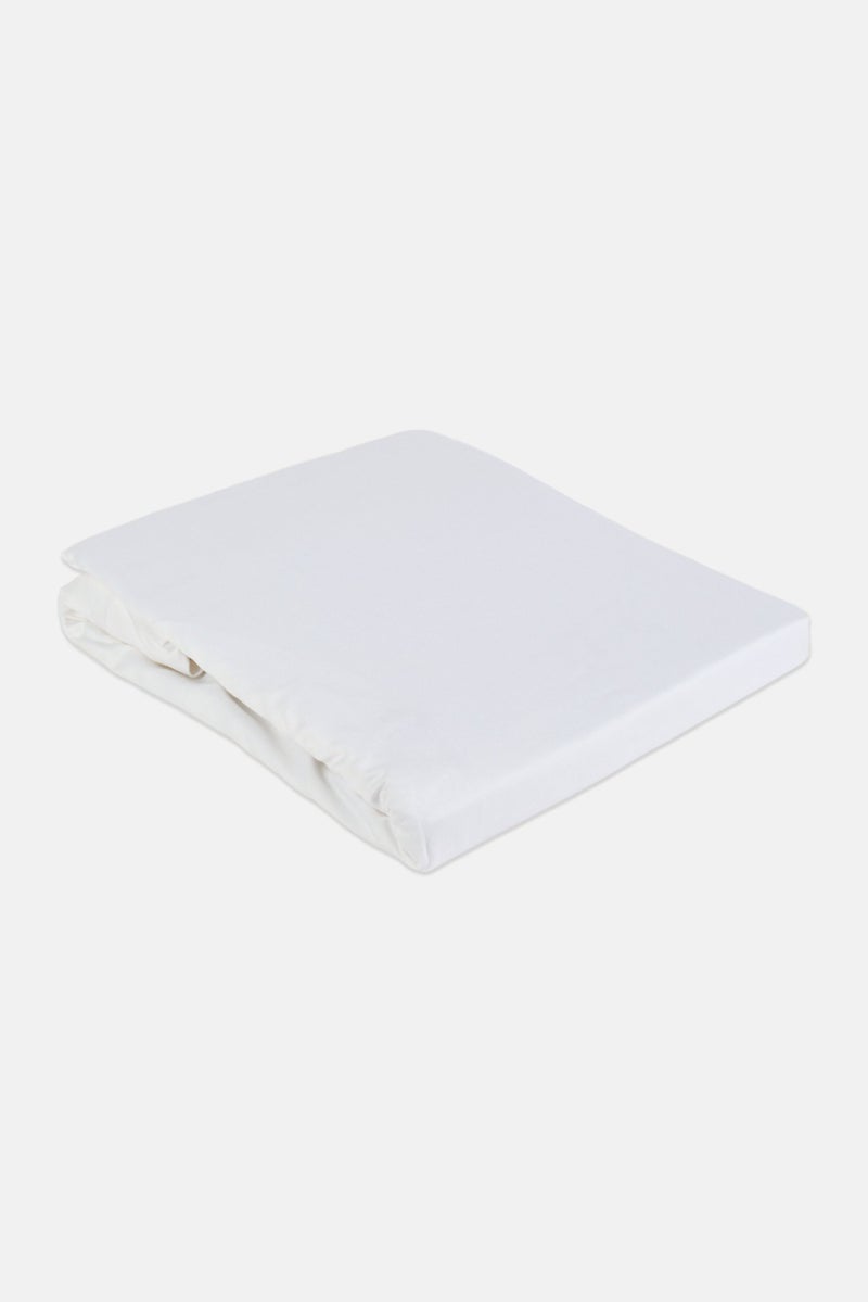 NINE WEST Queen Size Fitted Sheet 160 x 200 cm, White - Image 2