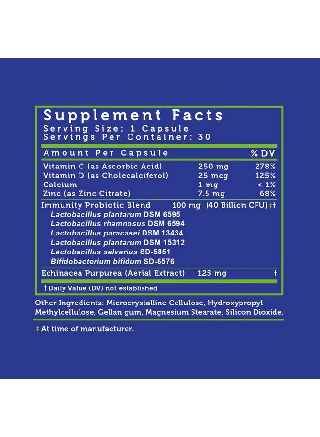 LoveBug Probiotics Immune Support Daily Probiotic For Men & Women 40 Billion Cfu & 6 Strains Includes Vitamin C Zinc & Echinacea 30 Capsules Vegan & Nongmo - Image 5