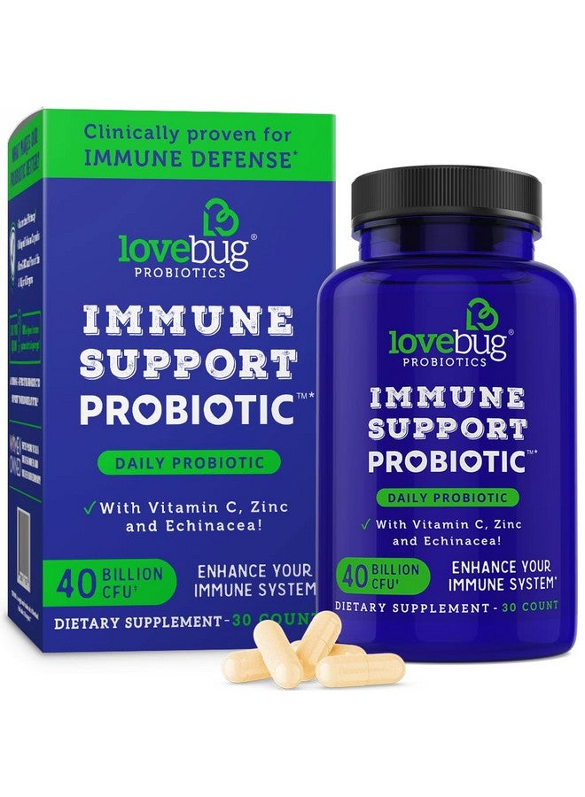 LoveBug Probiotics Immune Support Daily Probiotic For Men & Women 40 Billion Cfu & 6 Strains Includes Vitamin C Zinc & Echinacea 30 Capsules Vegan & Nongmo - Image 2