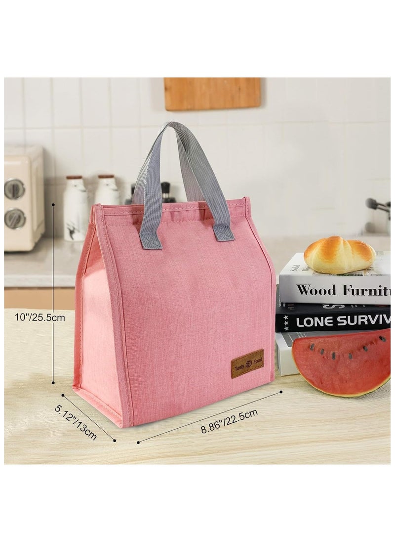 Hihonor Lunch Bag, Insulated Lunch Bag for Women Men Kids, Reusable Insulated Lunch Bag, Leakproof Simple Bento Lunch Tote, Lunch Bag Insulated, for Office, Work, School, Picnic or Travel (Pink)  - Image 2