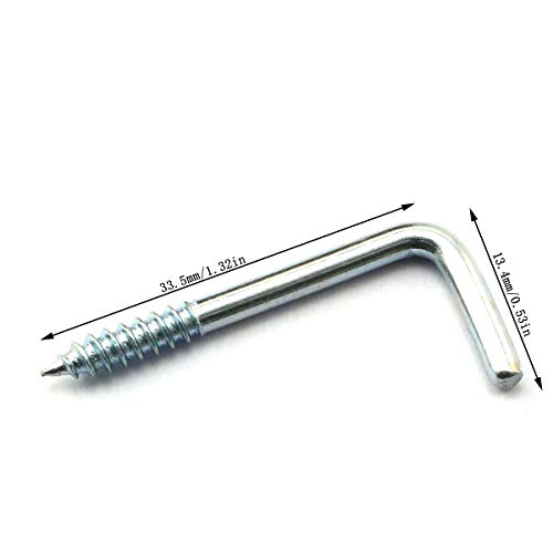 DTTRA 40PCS Carbon Steel Self-Tapping Screw Hooks, L Shape Right Angle Hooks 1.3" x 0.5" - Image 2