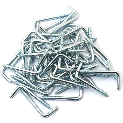 DTTRA 40PCS Carbon Steel Self-Tapping Screw Hooks, L Shape Right Angle Hooks 1.3" x 0.5" - Image 1