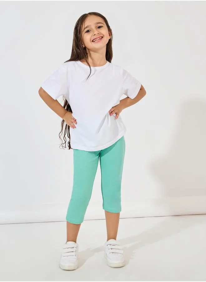 Styli Capri Length Leggings with Elasticated Waistband