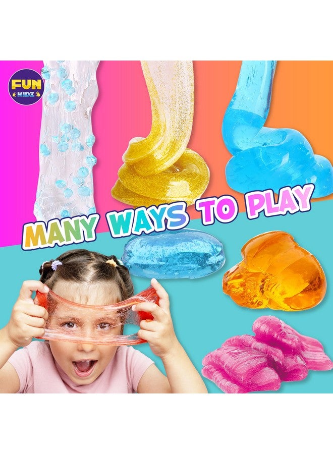 فان كادز 35.16 أونصة سائلة شفافة للأطفال 612 Funkidz 4 عبوات ضخمة 1040 مل مجموعة سلايم زجاجية لعبة مسبقة الصنع مجموعة سلايم كريستالية مائية للبنات والأولاد هدية الحفلات - Image 5