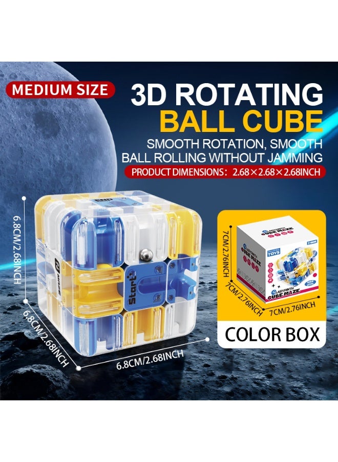 3D Roller Coaster Maze Cube, Three-Level Spiral Puzzle Rotating Beads Magic Cube, Educational Balance Training Stress Relief Toy for Kids Adults - Image 5