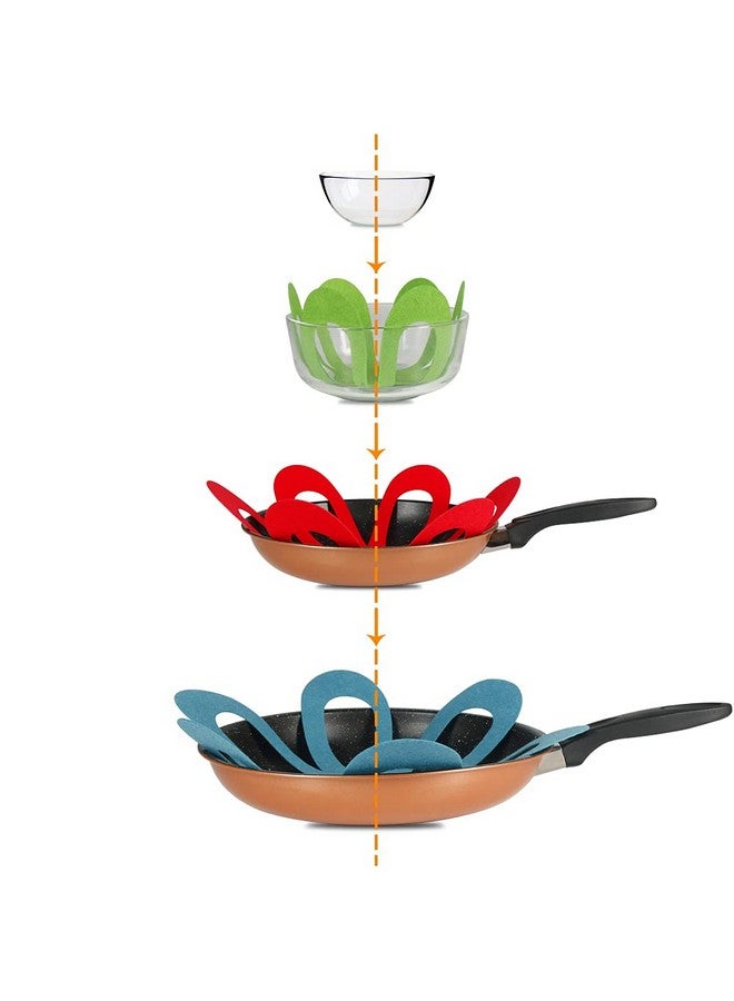 BYKITCHEN BYKITCHEN Felt Pan Separators, Set of 20 & 4 Different Sizes, Flower Glass Bowl Dish Separator Protectors for Stacking and Protecting Glassware, Cookware and More  - Image 3