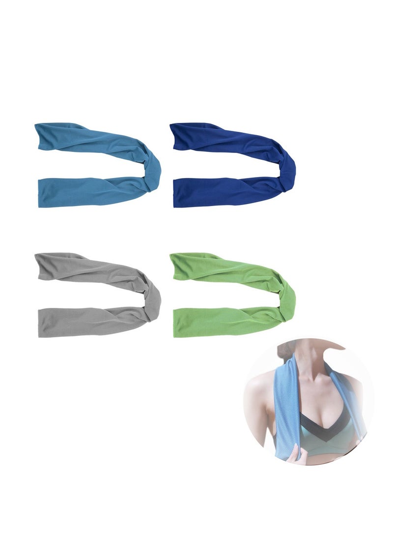 Cooling Towel Set of 4 - Soft, Breathable Microfiber Ice Towels for Yoga, Sports, Gym, Fitness, Running, Camping & More Activities (Multicolor, 40"x 12") - Stay Cool Anywhere! - Image 1