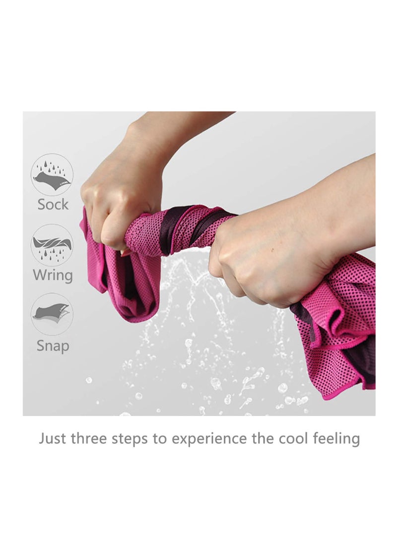 Cooling Towel Set of 4 - Soft, Breathable Microfiber Ice Towels for Yoga, Sports, Gym, Fitness, Running, Camping & More Activities (Multicolor, 40"x 12") - Stay Cool Anywhere! - Image 2