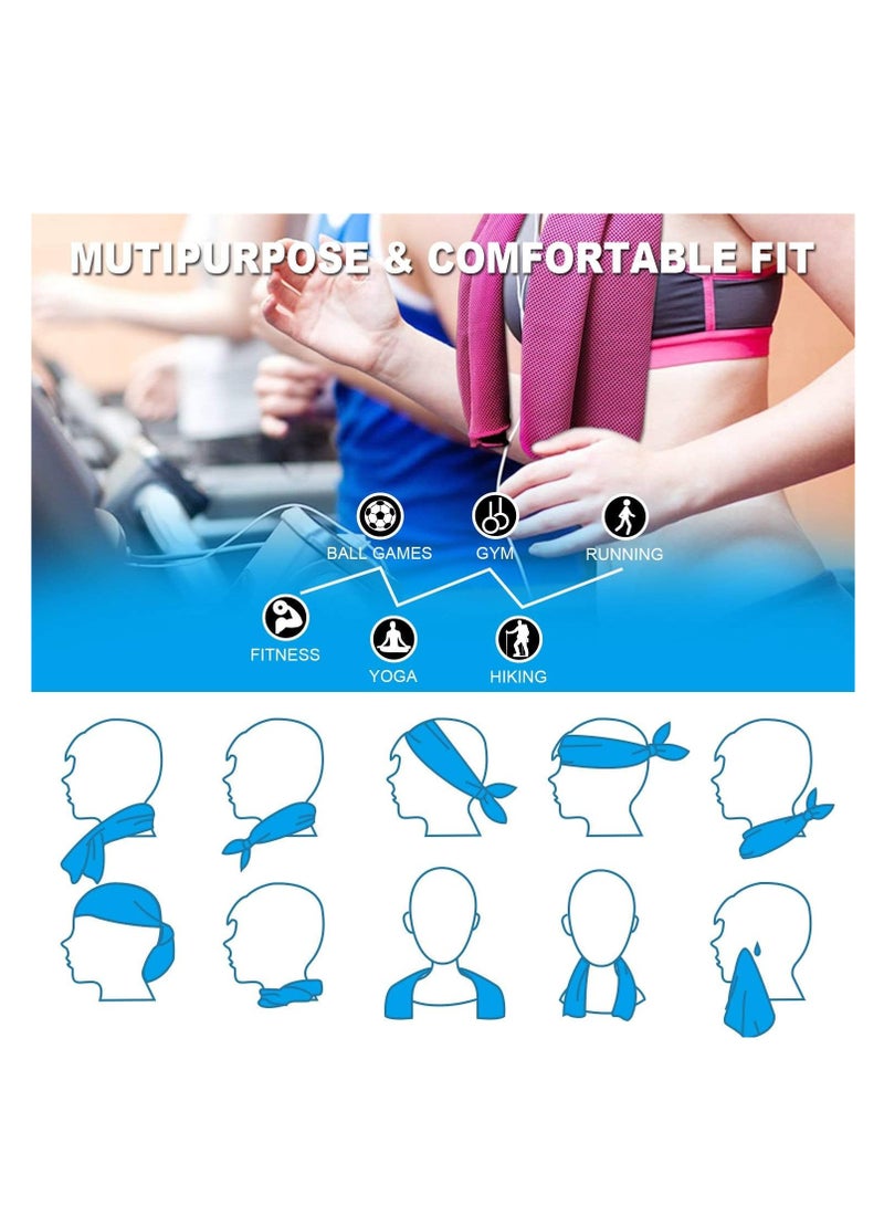 Cooling Towel Set of 4 - Soft, Breathable Microfiber Ice Towels for Yoga, Sports, Gym, Fitness, Running, Camping & More Activities (Multicolor, 40"x 12") - Stay Cool Anywhere! - Image 5